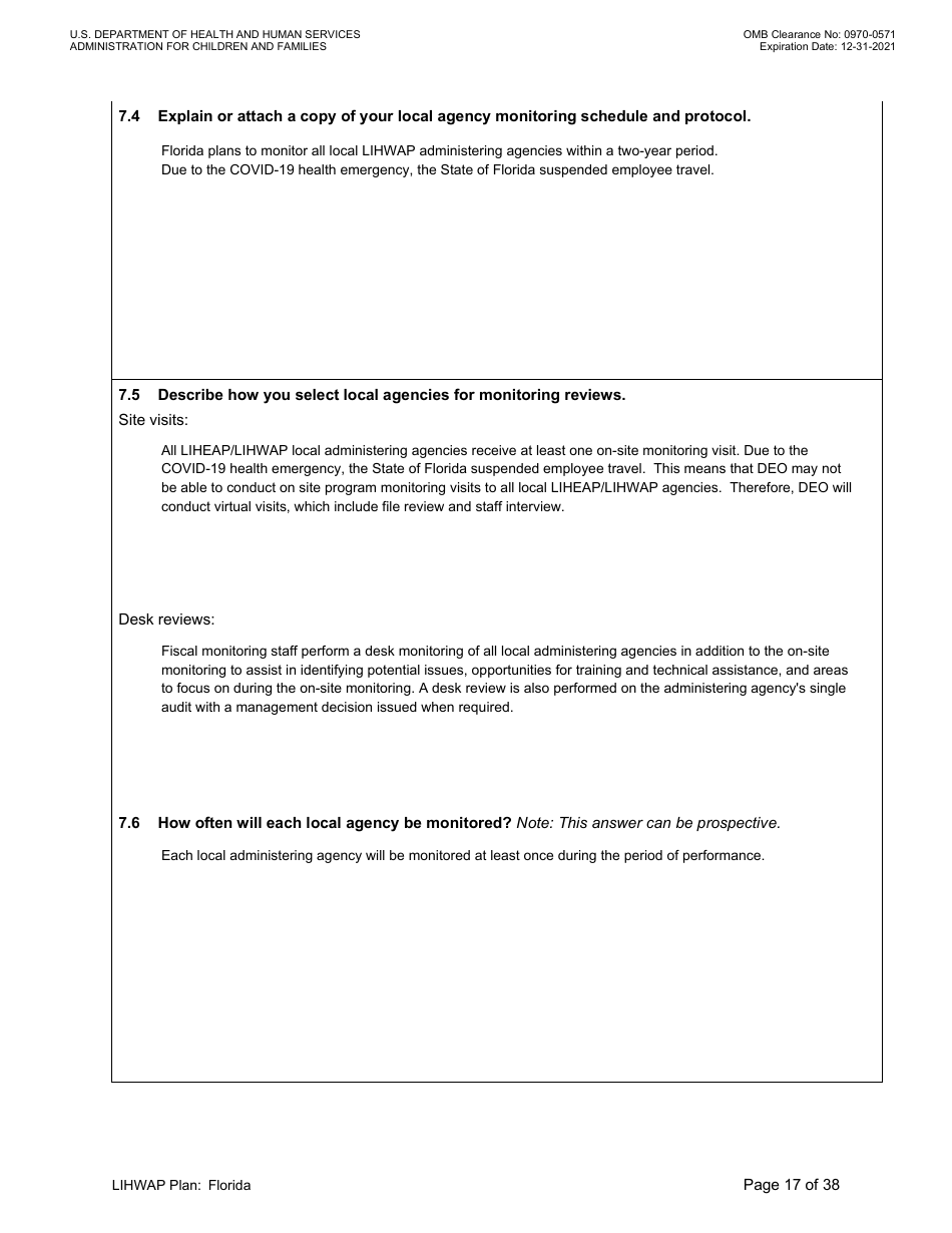 Grant Implementation Plan - Low Income Household Water Assistance Program (Lihwap) Consolidated Appropriations Act of 2021 and American Rescue Plan - Florida, Page 17