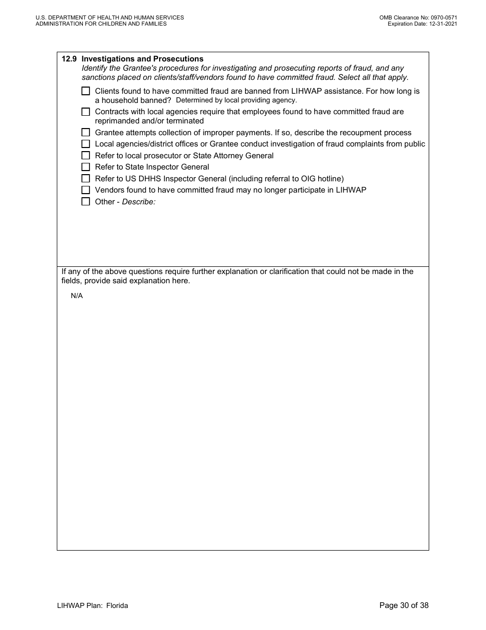 Grant Implementation Plan - Low Income Household Water Assistance Program (Lihwap) Consolidated Appropriations Act of 2021 and American Rescue Plan - Florida, Page 30