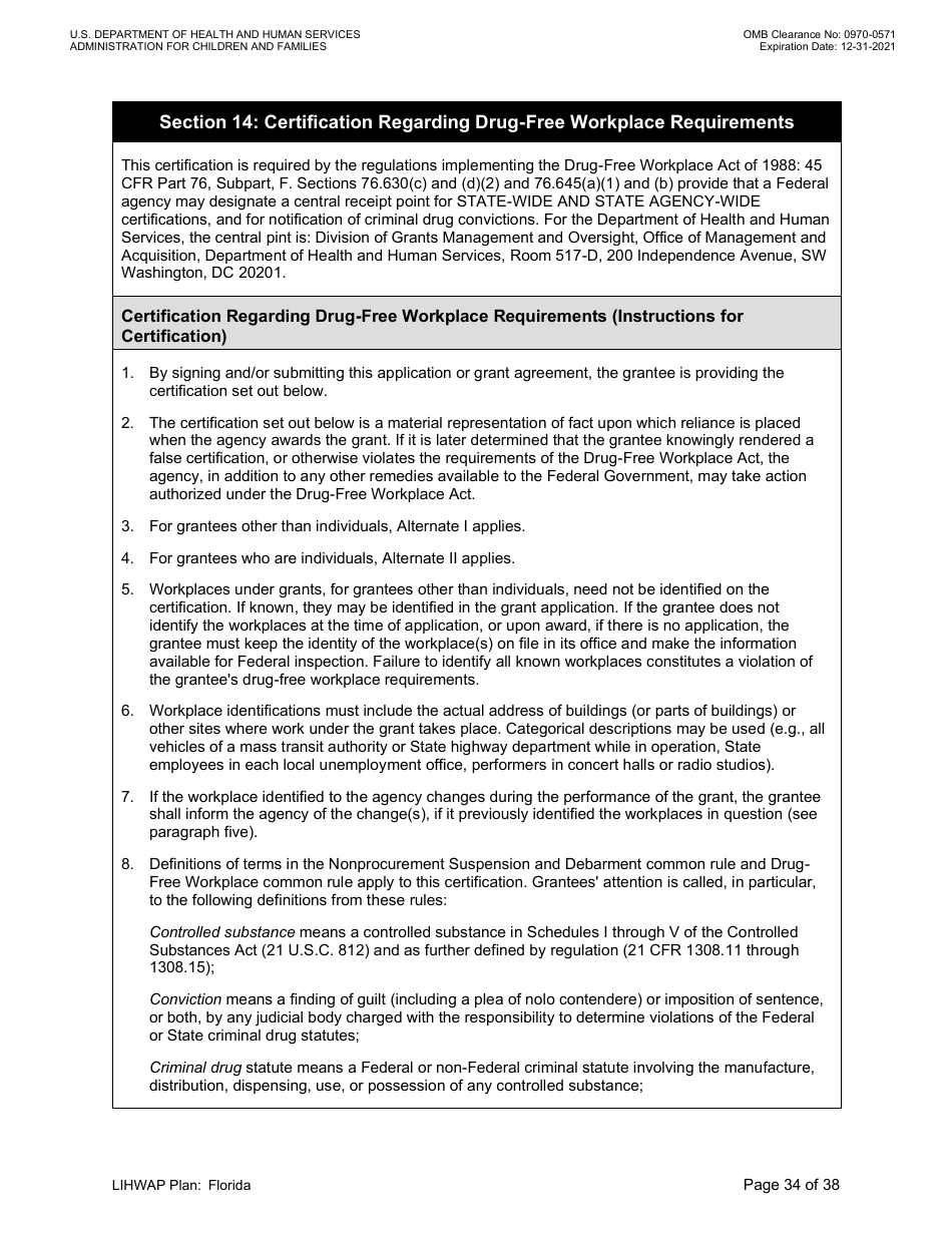 Grant Implementation Plan - Low Income Household Water Assistance Program (Lihwap) Consolidated Appropriations Act of 2021 and American Rescue Plan - Florida, Page 34