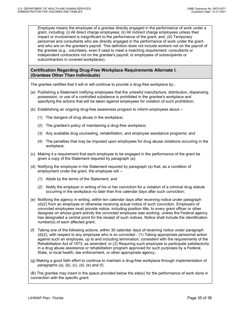 Grant Implementation Plan - Low Income Household Water Assistance Program (Lihwap) Consolidated Appropriations Act of 2021 and American Rescue Plan - Florida, Page 35