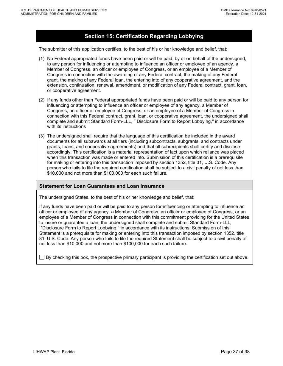 Grant Implementation Plan - Low Income Household Water Assistance Program (Lihwap) Consolidated Appropriations Act of 2021 and American Rescue Plan - Florida, Page 37