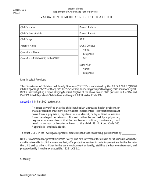 Form CANTS65-B  Printable Pdf