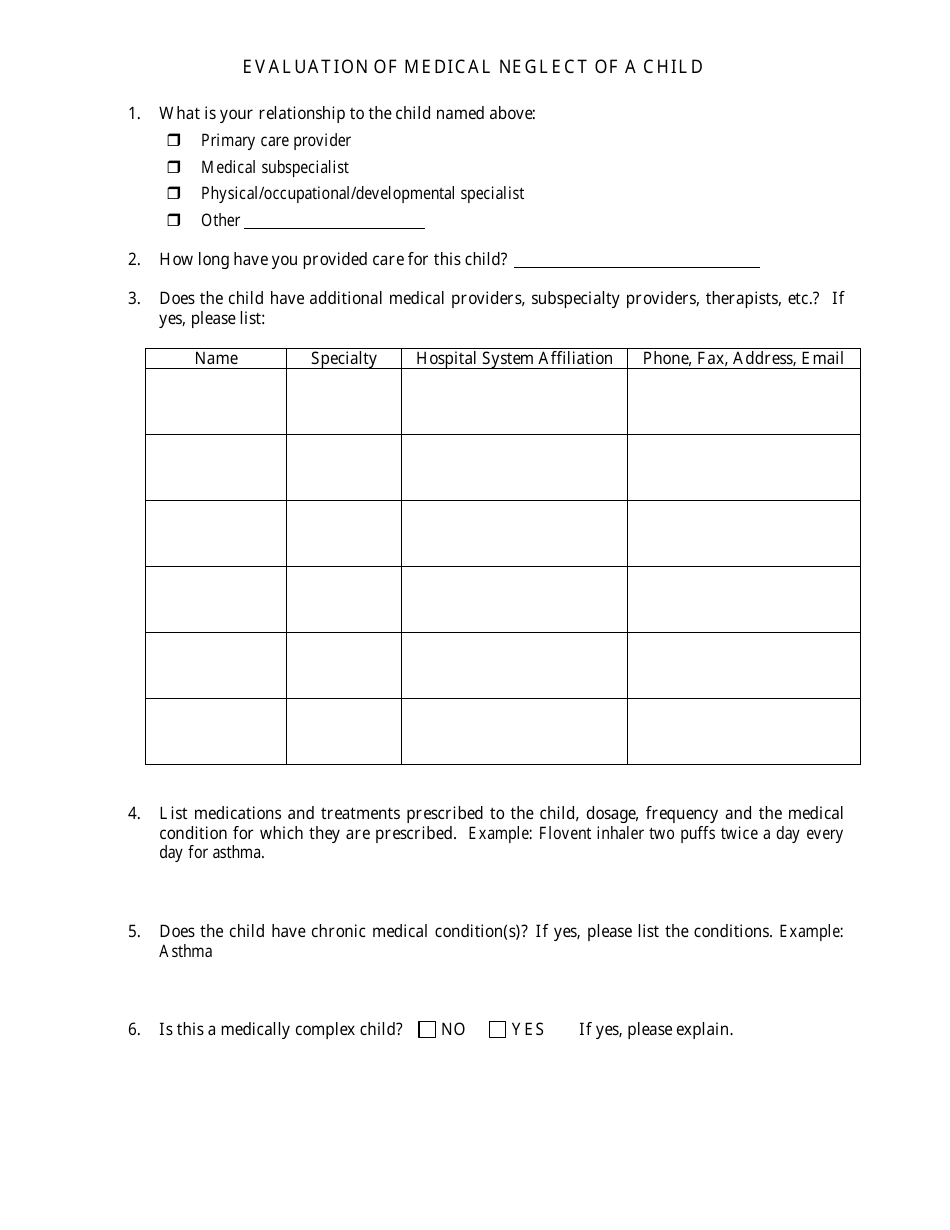 Form CANTS65-B Evaluation of Medical Neglect of a Child - Illinois, Page 2
