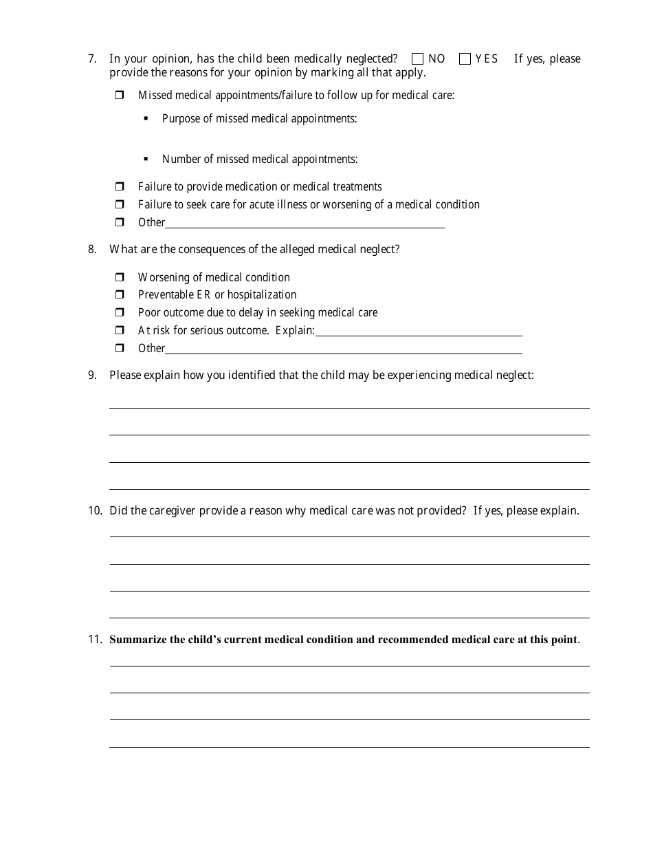 Form CANTS65-B Evaluation of Medical Neglect of a Child - Illinois, Page 3