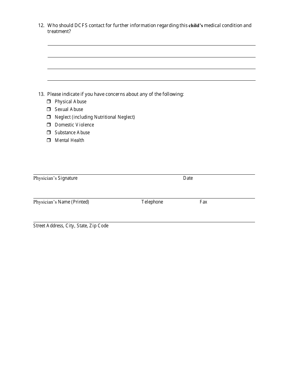 Form CANTS65-B Evaluation of Medical Neglect of a Child - Illinois, Page 4