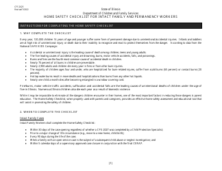 Document preview: Form CFS2025 Home Safety Checklist for Intact Family and Permanency Workers - Illinois