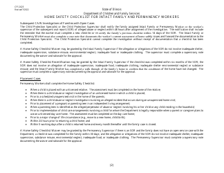Form CFS2025 Home Safety Checklist for Intact Family and Permanency Workers - Illinois, Page 2