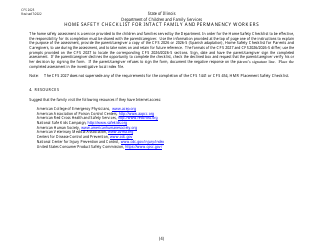 Form CFS2025 Home Safety Checklist for Intact Family and Permanency Workers - Illinois, Page 4
