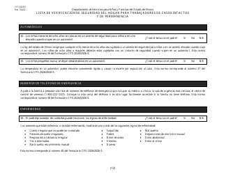 Formulario CFS2025/S Lista De Verificacion De Seguridad Del Hogar Para Trabajadores De Casos Intactos Y De Permanencia - Illinois (Spanish), Page 12