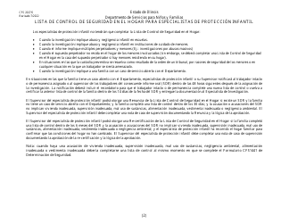 Formulario CFS2027/S Lista De Control De Seguridad En El Hogar Para Especialistas De Proteccion Infantil - Illinois (Spanish), Page 2