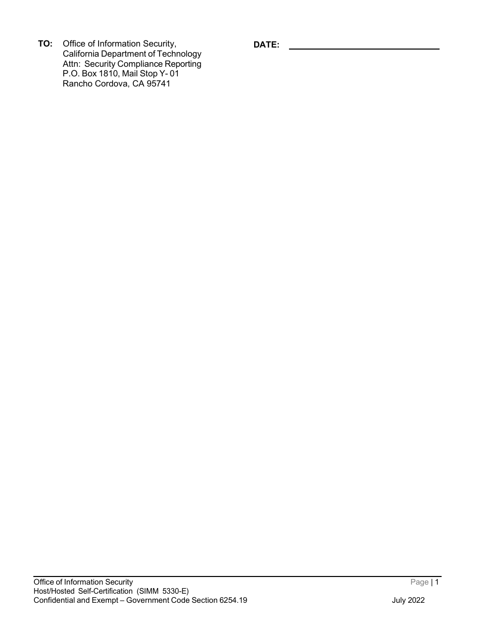 Form SIMM5330-E Host / Hosted Self-certification - California, Page 3