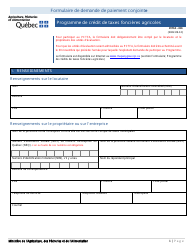 Document preview: Forme PCTFA-001 Formulaire De Demande De Paiement Conjointe - Programme De Credit De Taxes Foncieres Agricoles - Quebec, Canada (French)