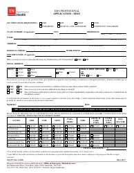 Document preview: Form PH-2397 EMS Professional Application/Fees - Tennessee