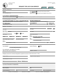 Document preview: Form BOF8016CRR Request for Live Scan Service - California