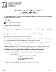 Wildlife Scientific Taking Permit Application - Birds, Mammals, Amphibians and Reptiles - Oregon, Page 2