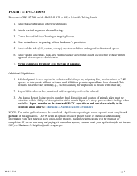 Wildlife Scientific Taking Permit Application - Birds, Mammals, Amphibians and Reptiles - Oregon, Page 3