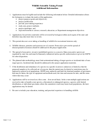 Wildlife Scientific Taking Permit Application - Birds, Mammals, Amphibians and Reptiles - Oregon, Page 4