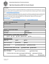 Document preview: Form ESP-40 High School Equivalency (Hse) Test Voucher Request - Massachusetts