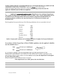 Application for Oregon Disablilities Hunting and Fishing Permit - Oregon, Page 6
