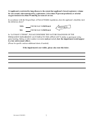 Application for Oregon Disablilities Hunting and Fishing Permit - Oregon, Page 7