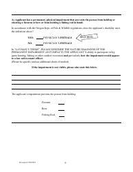 Application for Oregon Disablilities Hunting and Fishing Permit - Oregon, Page 9