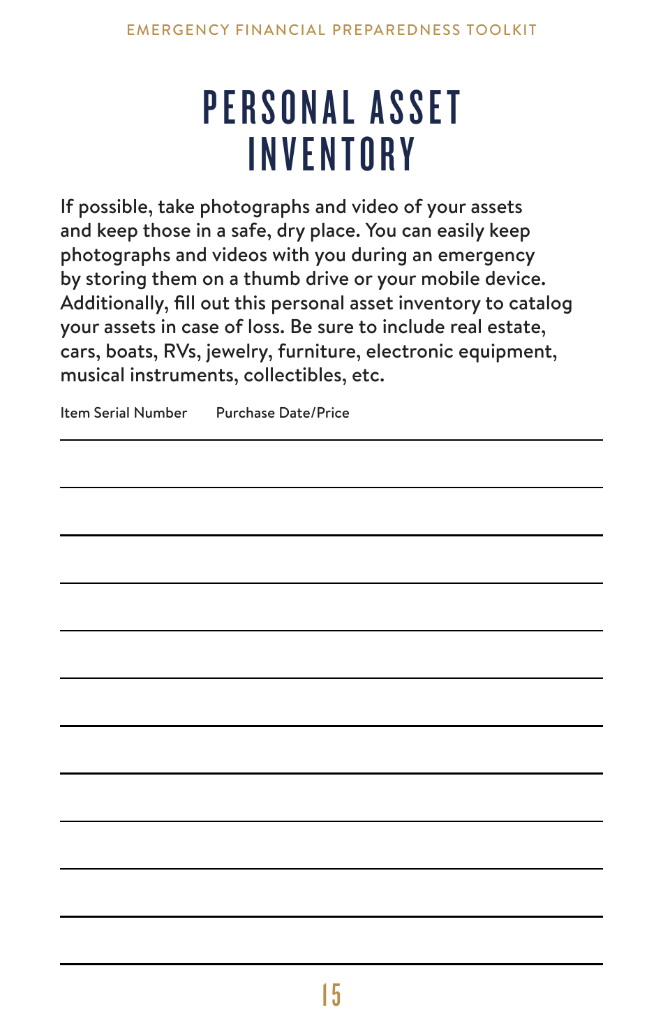 Emergency Financial Preparedness Toolkit - Florida, Page 16