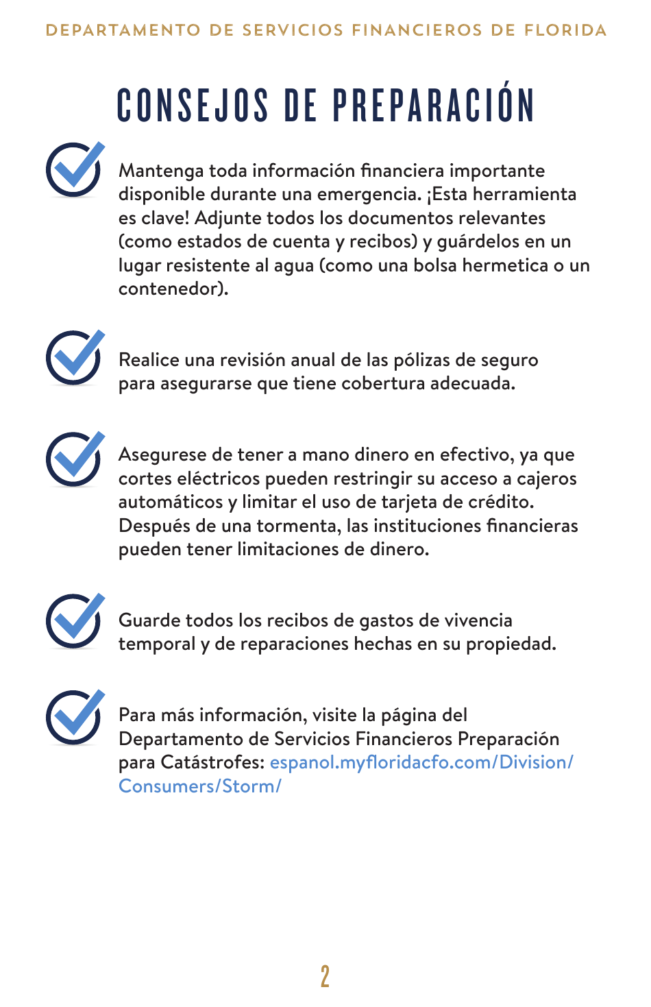 Financiera De Emergencias Juego De Herramientas - Florida (Spanish), Page 3
