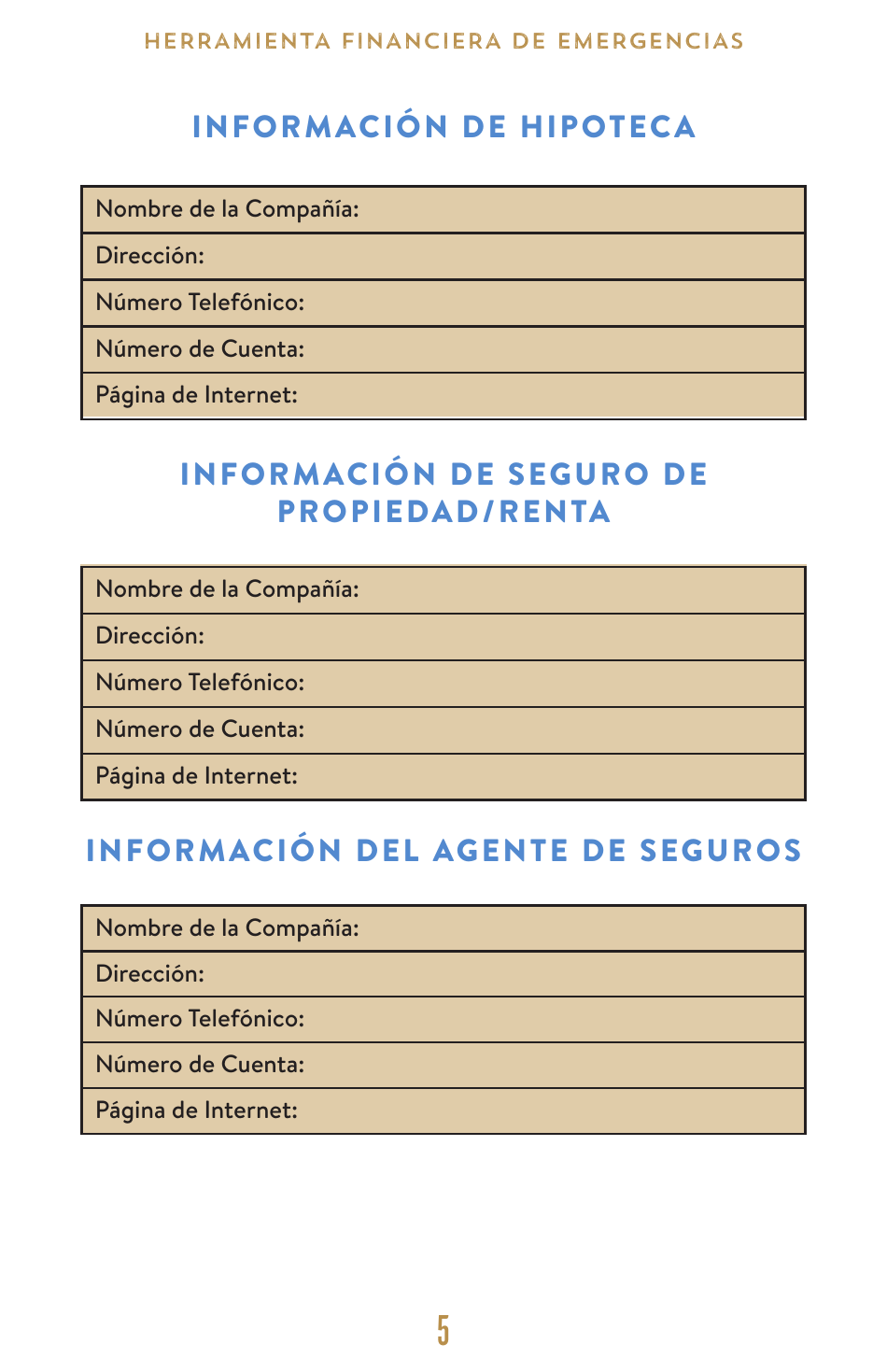 Financiera De Emergencias Juego De Herramientas - Florida (Spanish), Page 6