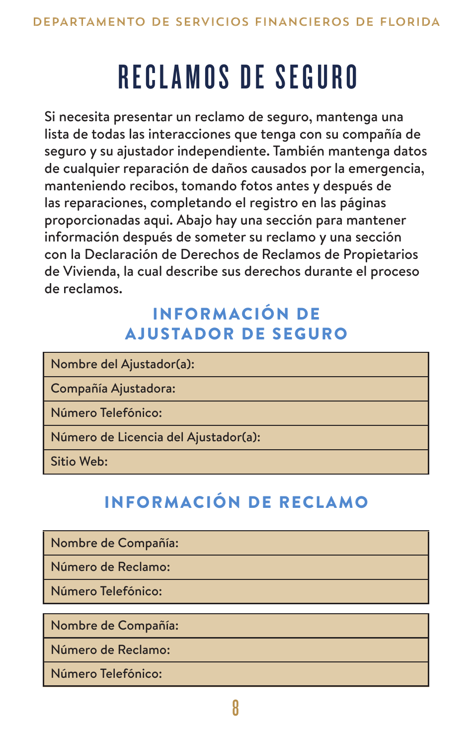 Financiera De Emergencias Juego De Herramientas - Florida (Spanish), Page 9