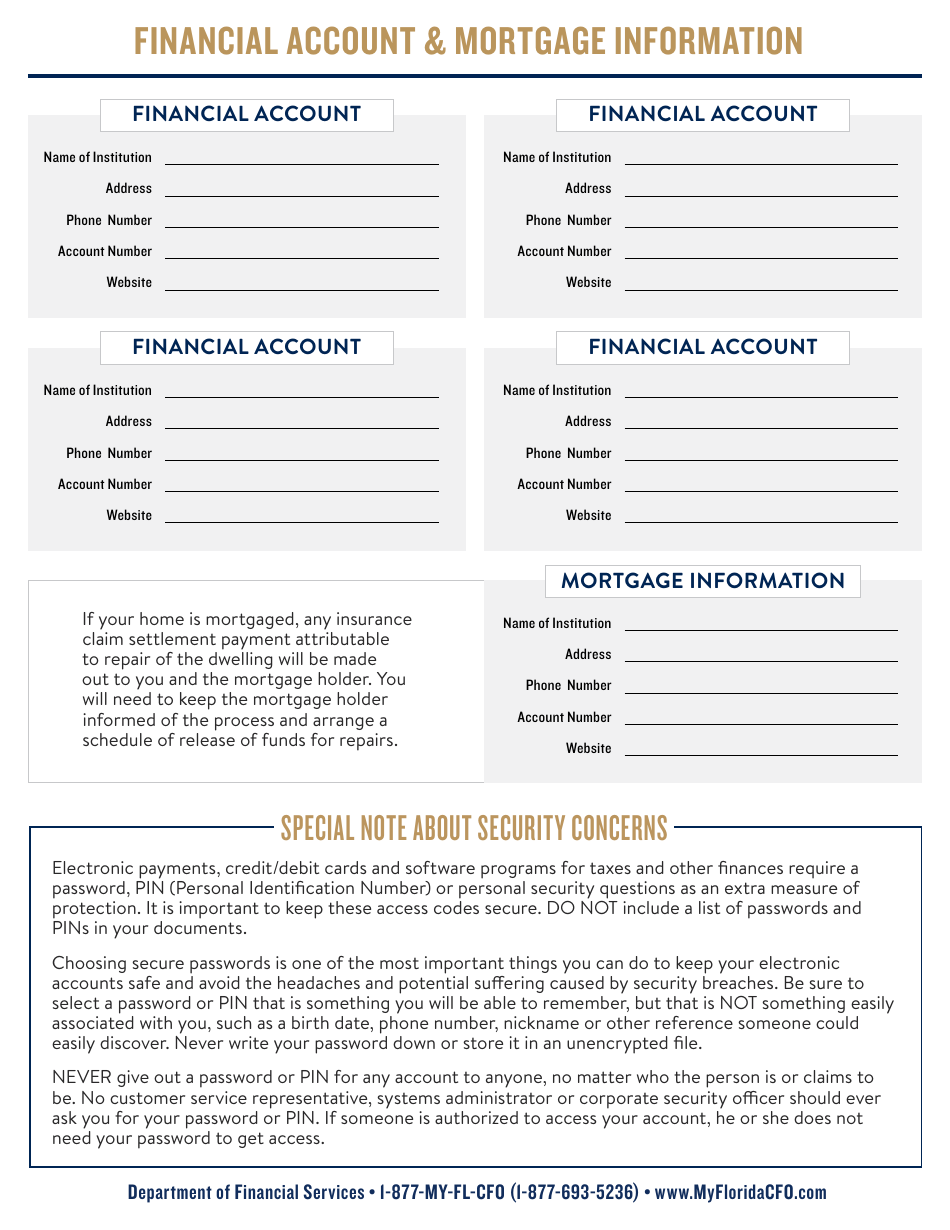 Legal and Financial Document Checklists - Florida, Page 3
