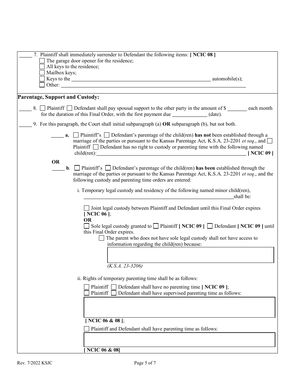 Mutual Order of Protection From Abuse - Kansas, Page 5