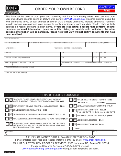 Form 735-7266  Printable Pdf