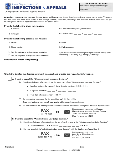 Form 60-0169  Printable Pdf