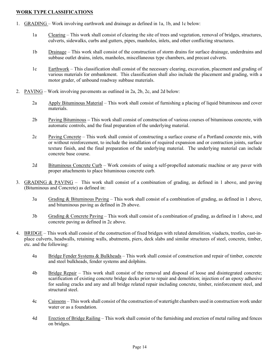 Form DC-74A Contractors Financial and Equipment Statement Experience Questionnaire and Past Performance Record - New Jersey, Page 14
