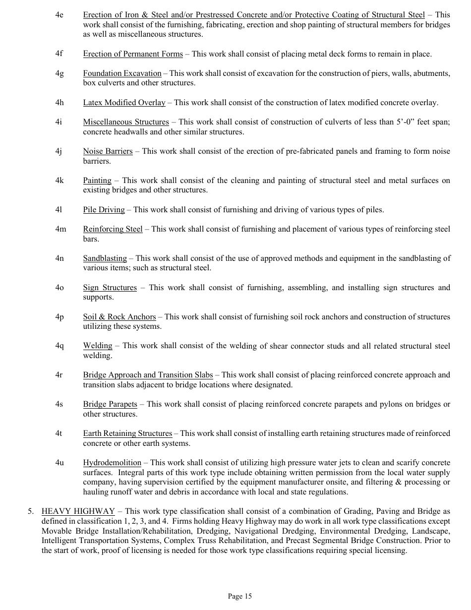 Form DC-74A Contractors Financial and Equipment Statement Experience Questionnaire and Past Performance Record - New Jersey, Page 15