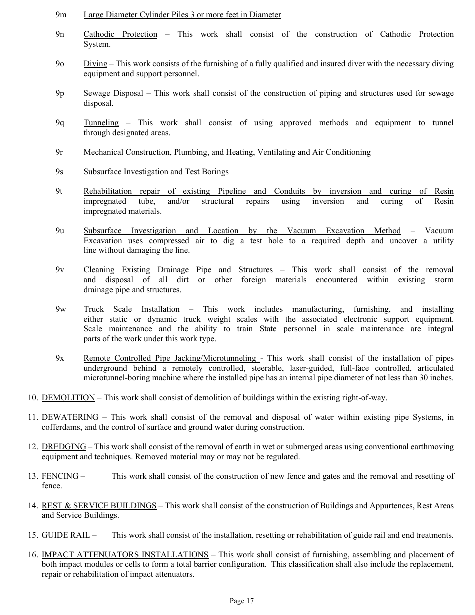 Form DC-74A Contractors Financial and Equipment Statement Experience Questionnaire and Past Performance Record - New Jersey, Page 17