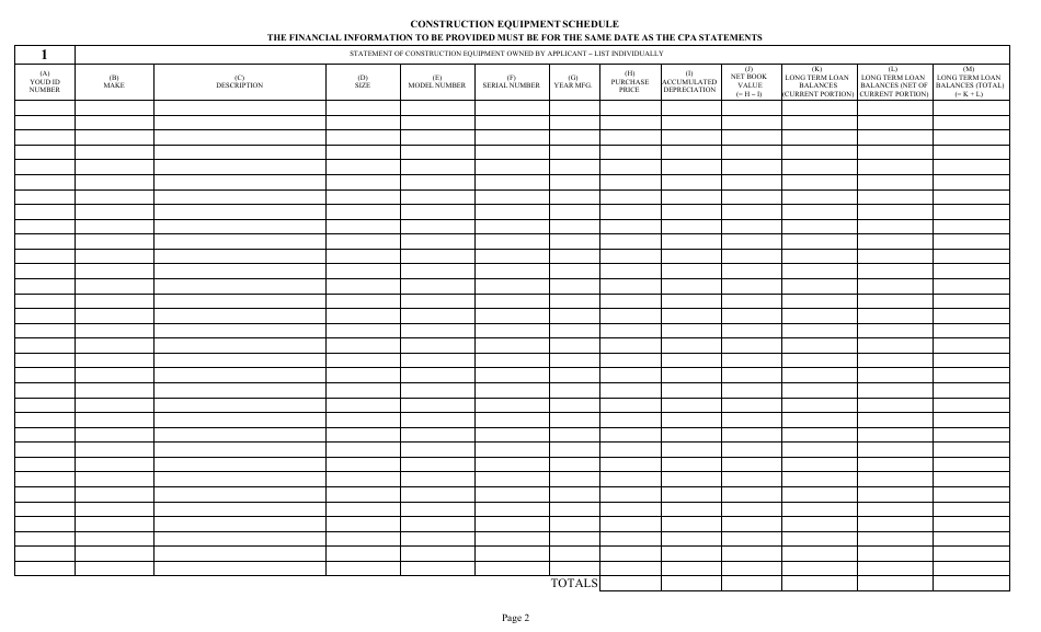 Form DC-74A Contractors Financial and Equipment Statement Experience Questionnaire and Past Performance Record - New Jersey, Page 2