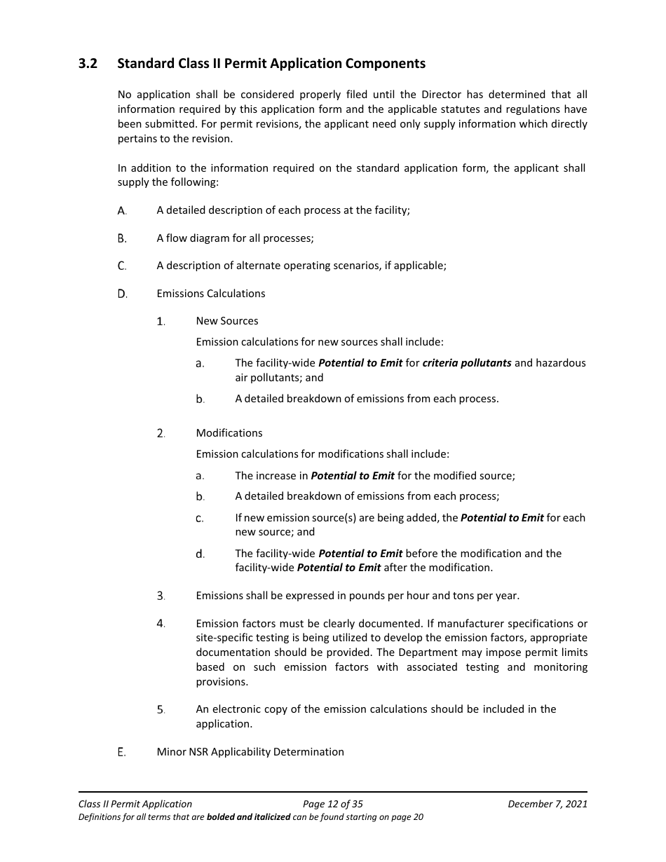Application Packet for Class II Permit - Arizona, Page 12