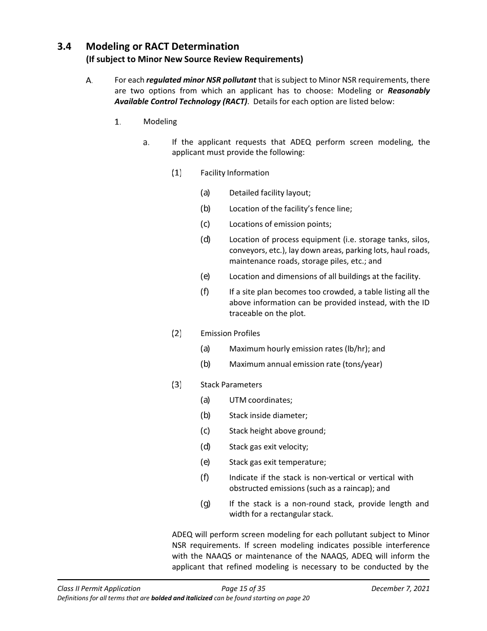 Application Packet for Class II Permit - Arizona, Page 15