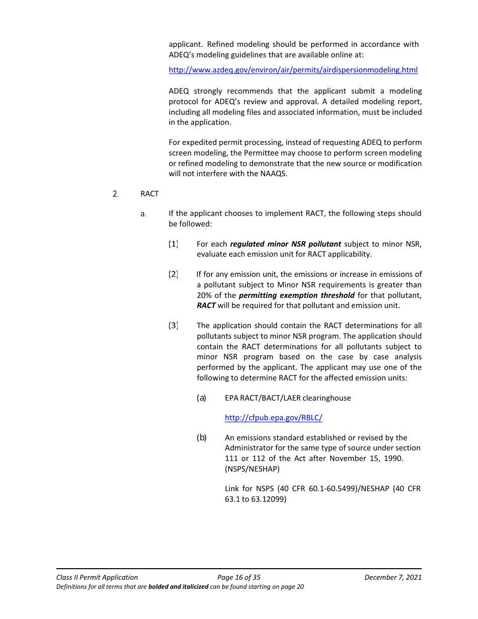 Application Packet for Class II Permit - Arizona, Page 16