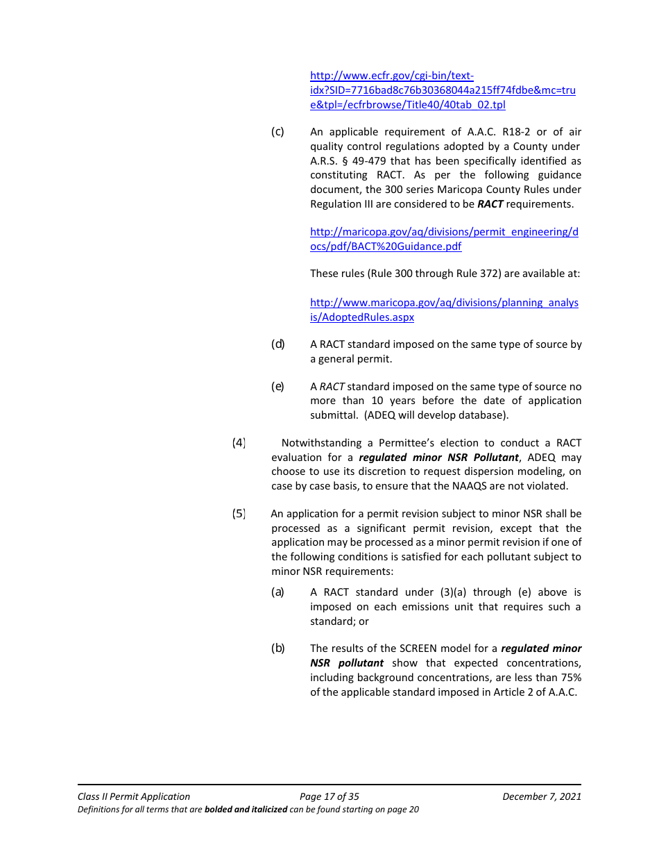 Application Packet for Class II Permit - Arizona, Page 17