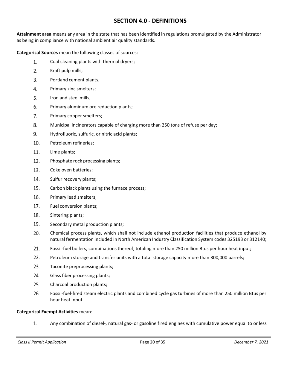 Application Packet for Class II Permit - Arizona, Page 20