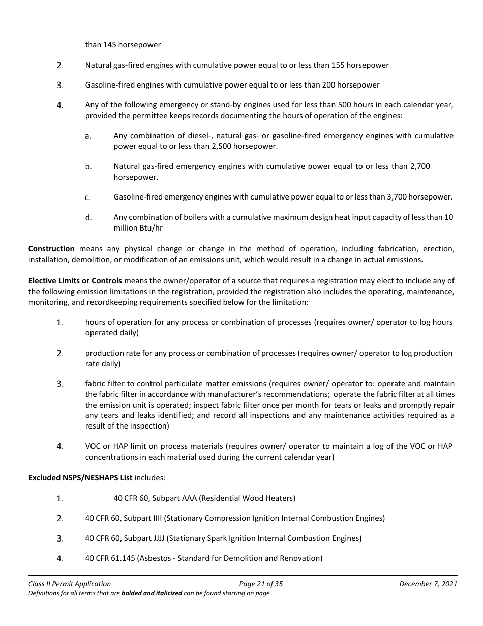 Application Packet for Class II Permit - Arizona, Page 21