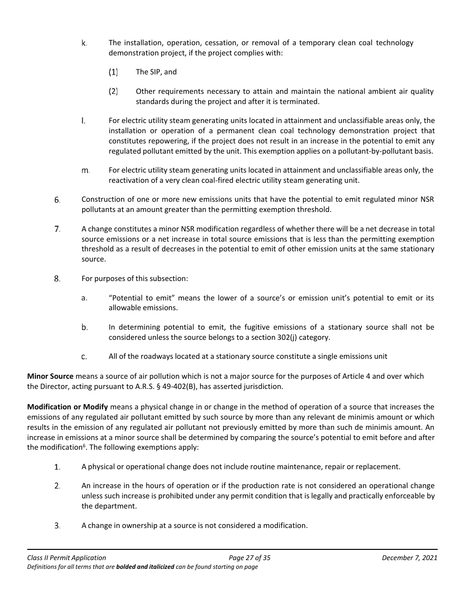 Application Packet for Class II Permit - Arizona, Page 27