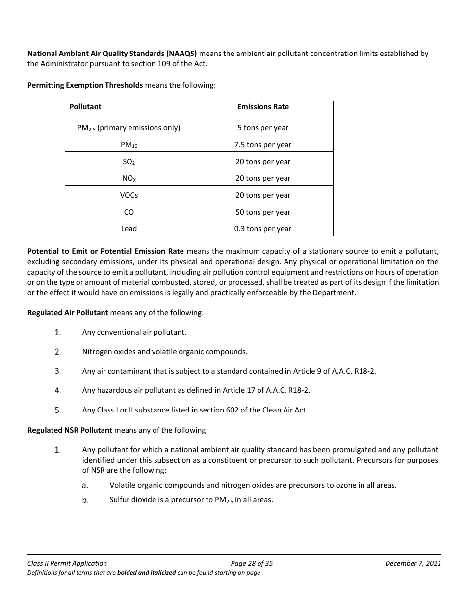 Application Packet for Class II Permit - Arizona, Page 28