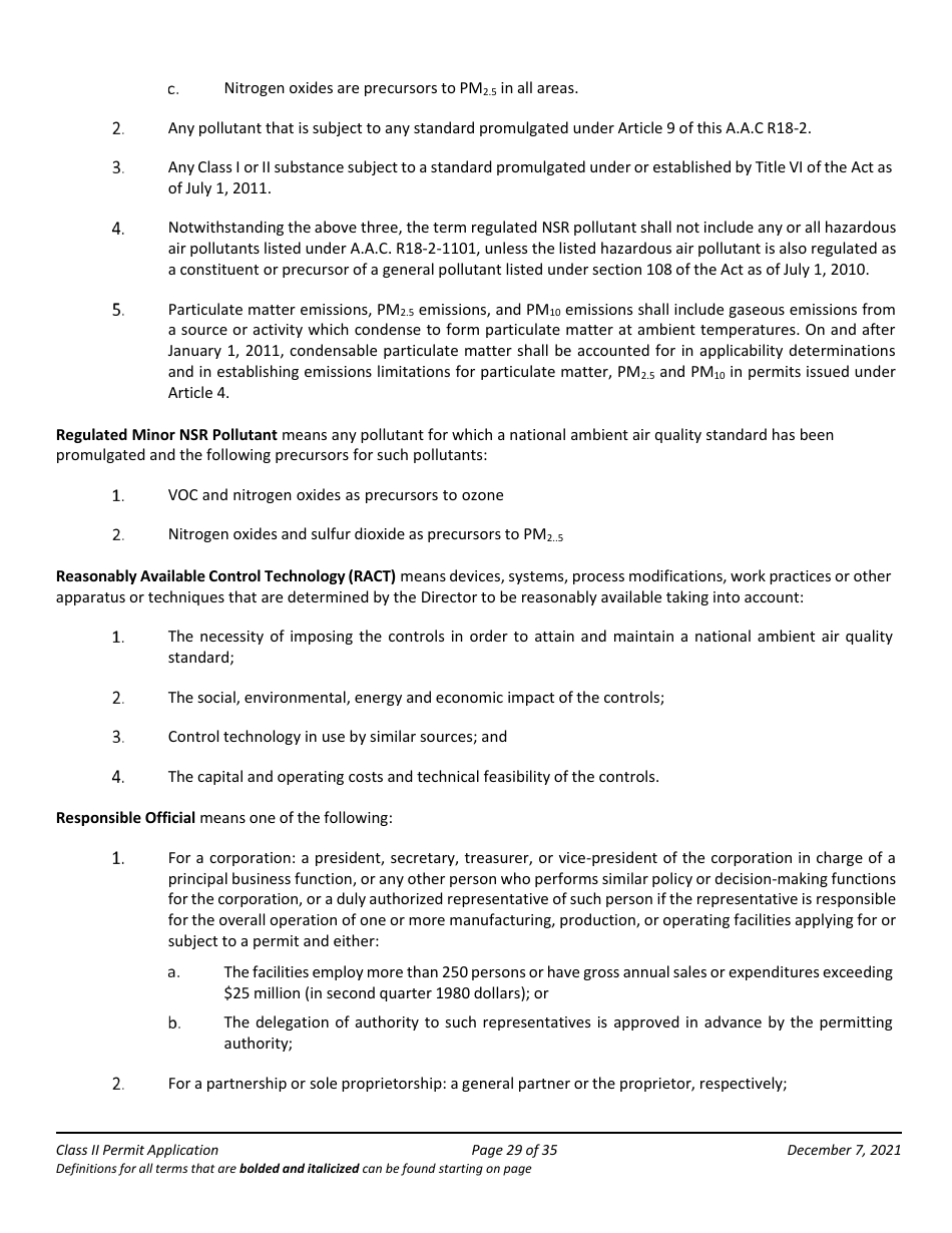 Application Packet for Class II Permit - Arizona, Page 29