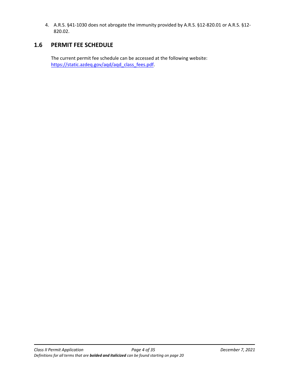 Application Packet for Class II Permit - Arizona, Page 4