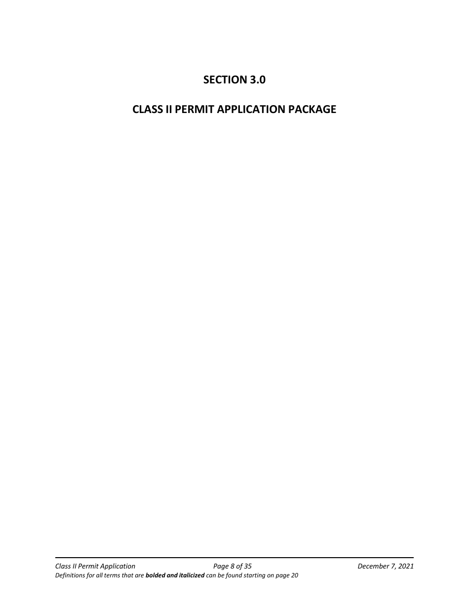 Application Packet for Class II Permit - Arizona, Page 8