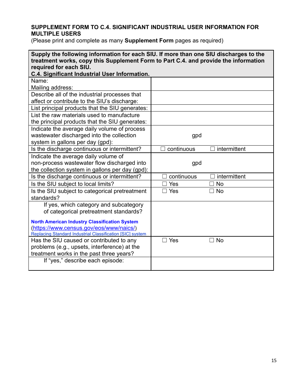AZPDES Biosolids General Permit Notice of Intent (Noi) - Arizona, Page 15