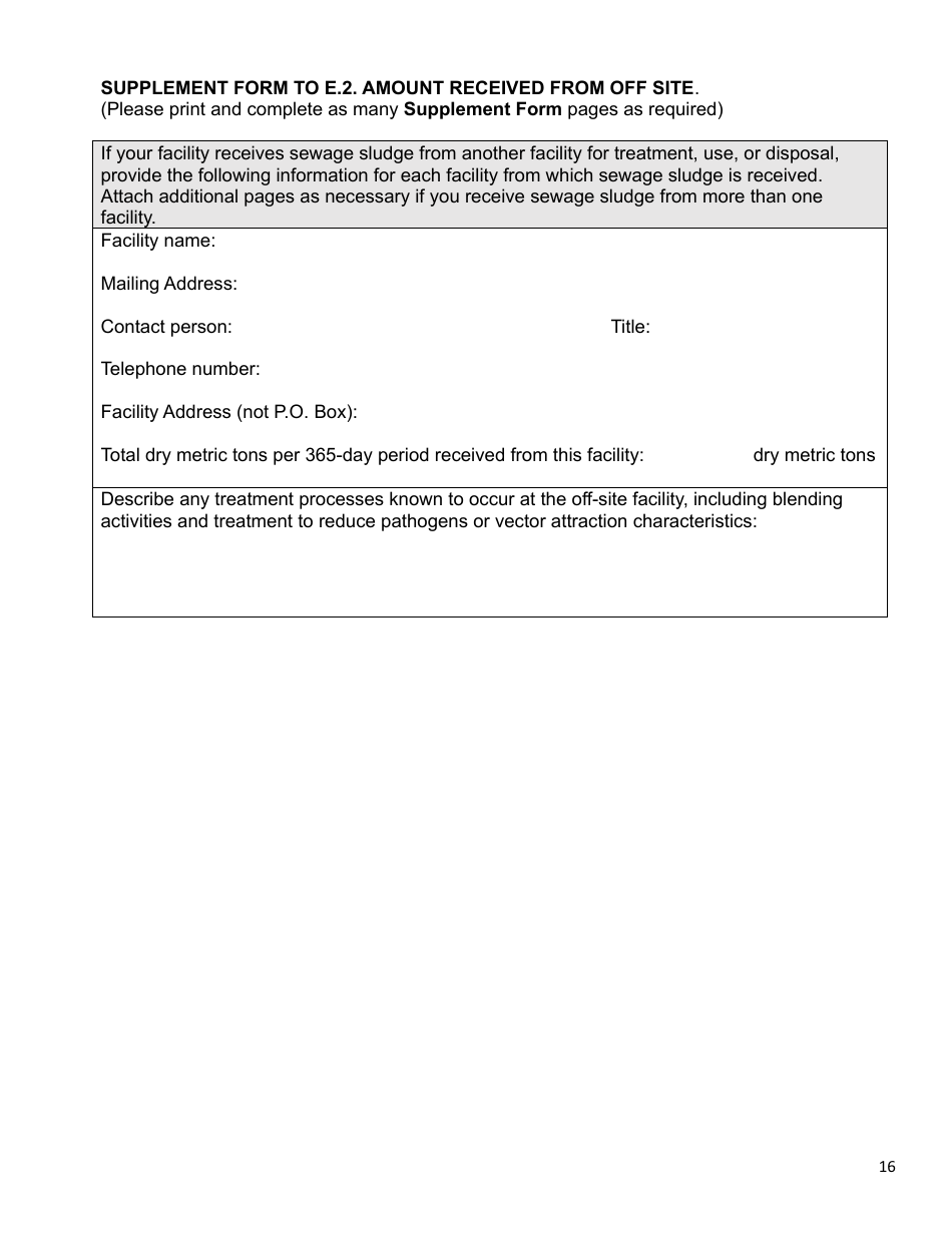 AZPDES Biosolids General Permit Notice of Intent (Noi) - Arizona, Page 16